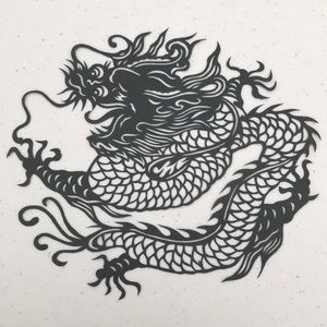 🔥ON SALE🔥Dragon 💖 Handmade PaperCut Silhouette Scherenschn…